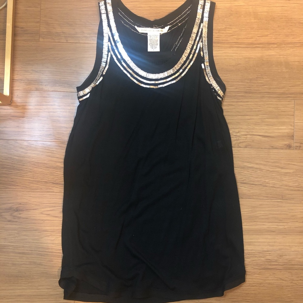 Diane von Furstenburg DVF Black Racerback Tank
